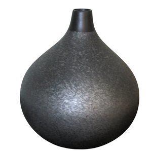 NWT Two Tone Black, Hammered Black Potbelly and Thin Neck Vase